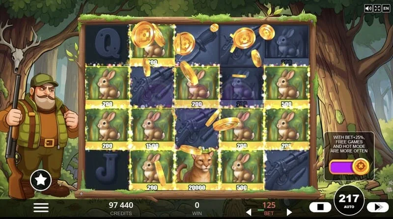 Hunt the Bucks - specijalni simboli Hunter-Wild, Scatter i Animal Credit na mreži